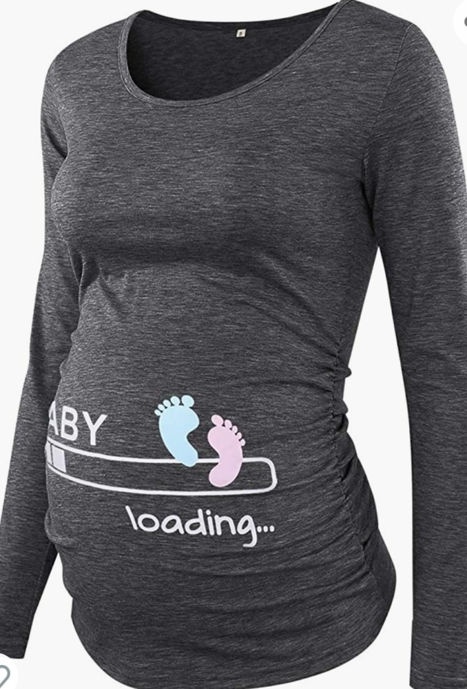 NWT / BBHoping Maternity Tops Ruched Maternity Tunic Long Sleeve / S